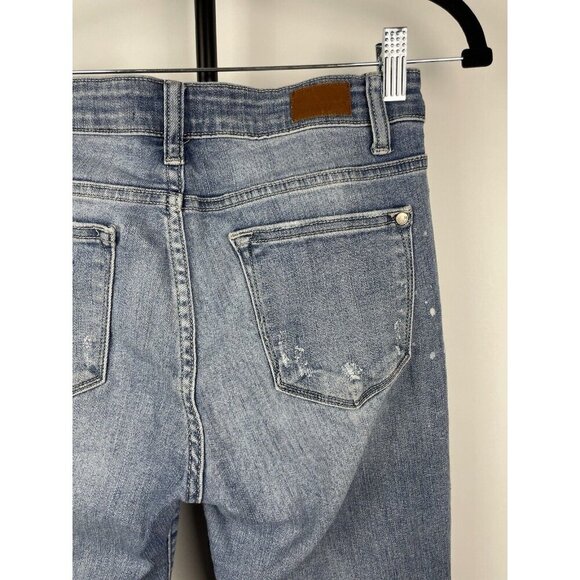 Judy Blue Light Blue Relaxed Fit JB8273MD Destroyed Distressed Jeans Size 9/29 - Picture 3 of 7